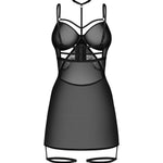 An additional view of the Arrowel black lace chemise