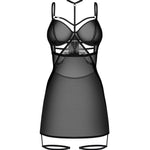 The Arrowel black lace chemise seen from another angle