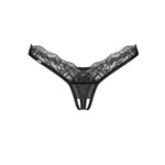 The Arrowel black mesh and lace crotchless thong seen from another angle