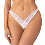 The Arrowel white translucent crotchless thong seen from another angle