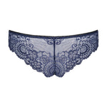 The Auroria blue satin and lace panties made from multistretch elastic fabric