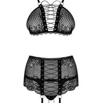 A further look at the Basitta black mesh garter set