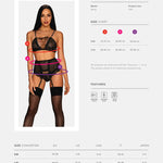 One more view of the Basitta black mesh garter set