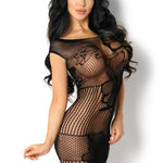 Erica black patterned mesh dress by Beauty Night