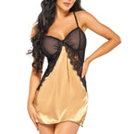 Marinela gold satin chemise in a polyester and elastane blend by Beauty Night