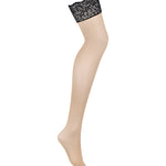 One more view of the Bellastia beige and black lace stockings