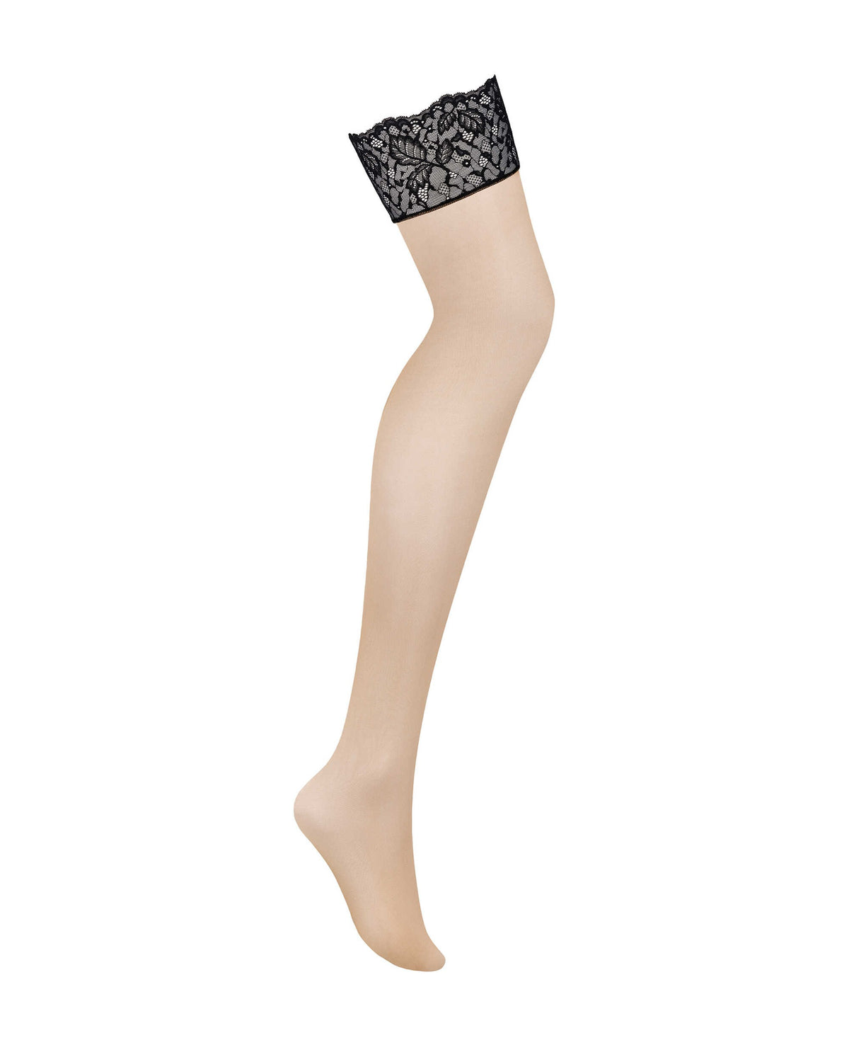 One more view of the Bellastia beige and black lace stockings