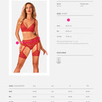Yet another view of the Belovya red mesh and lace garter panties