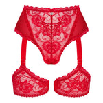 A different perspective on the Belovya red mesh and lace garter panties