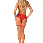 A further look at the Belovya red mesh and lace garter panties