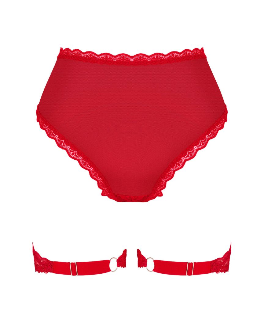The Belovya red mesh and lace garter panties in an additional gallery image