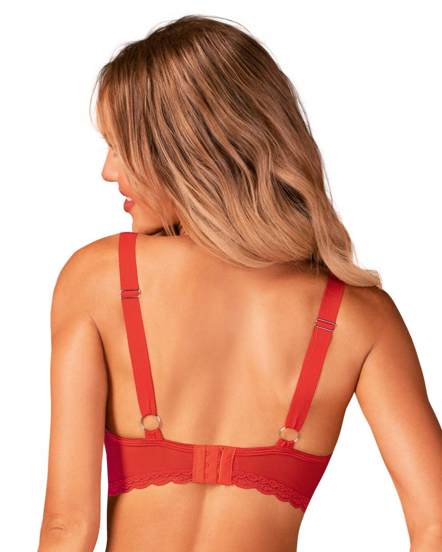 The Belovya red underwired bra seen from another angle