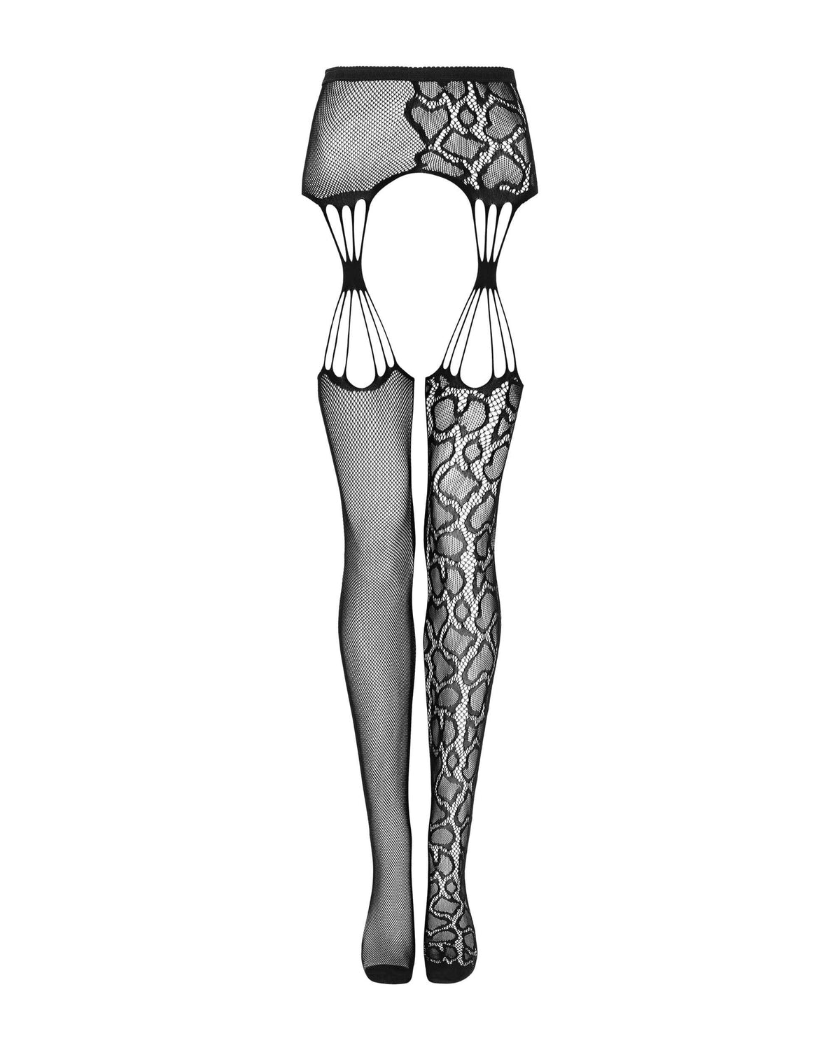 The black animal pattern stockings in an additional gallery image
