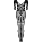 One more view of the black corset panel bodystocking