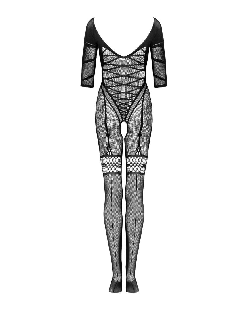 One more view of the black corset panel bodystocking