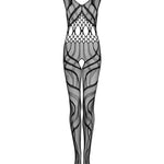 The black cutout knit bodystocking, seen from a different angle