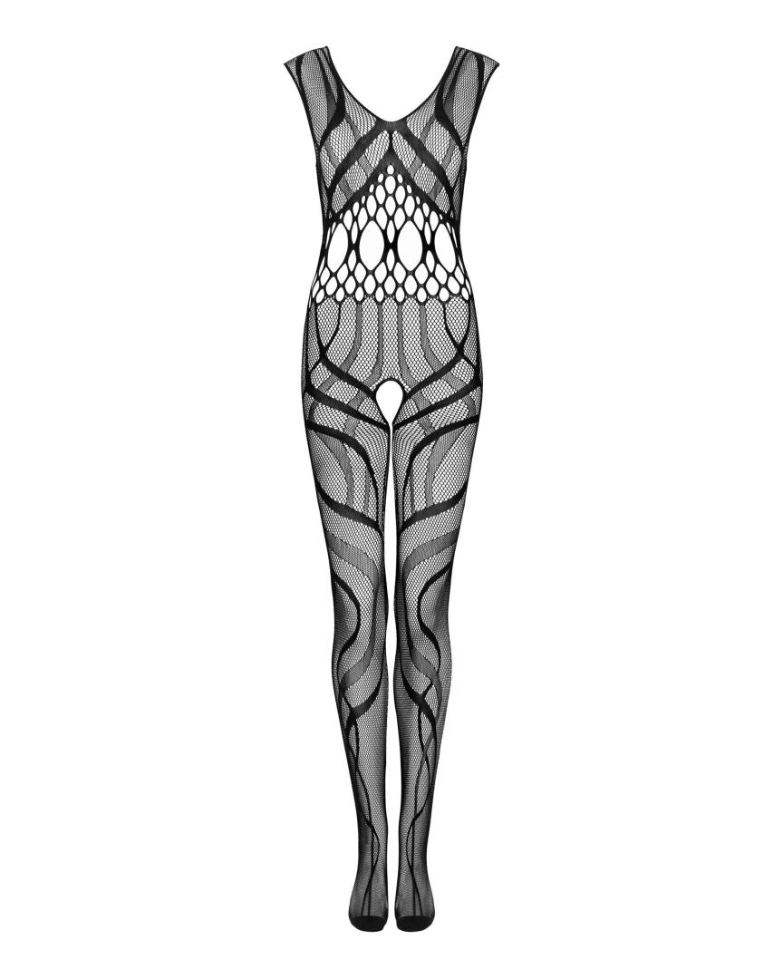 The black cutout knit bodystocking, seen from a different angle