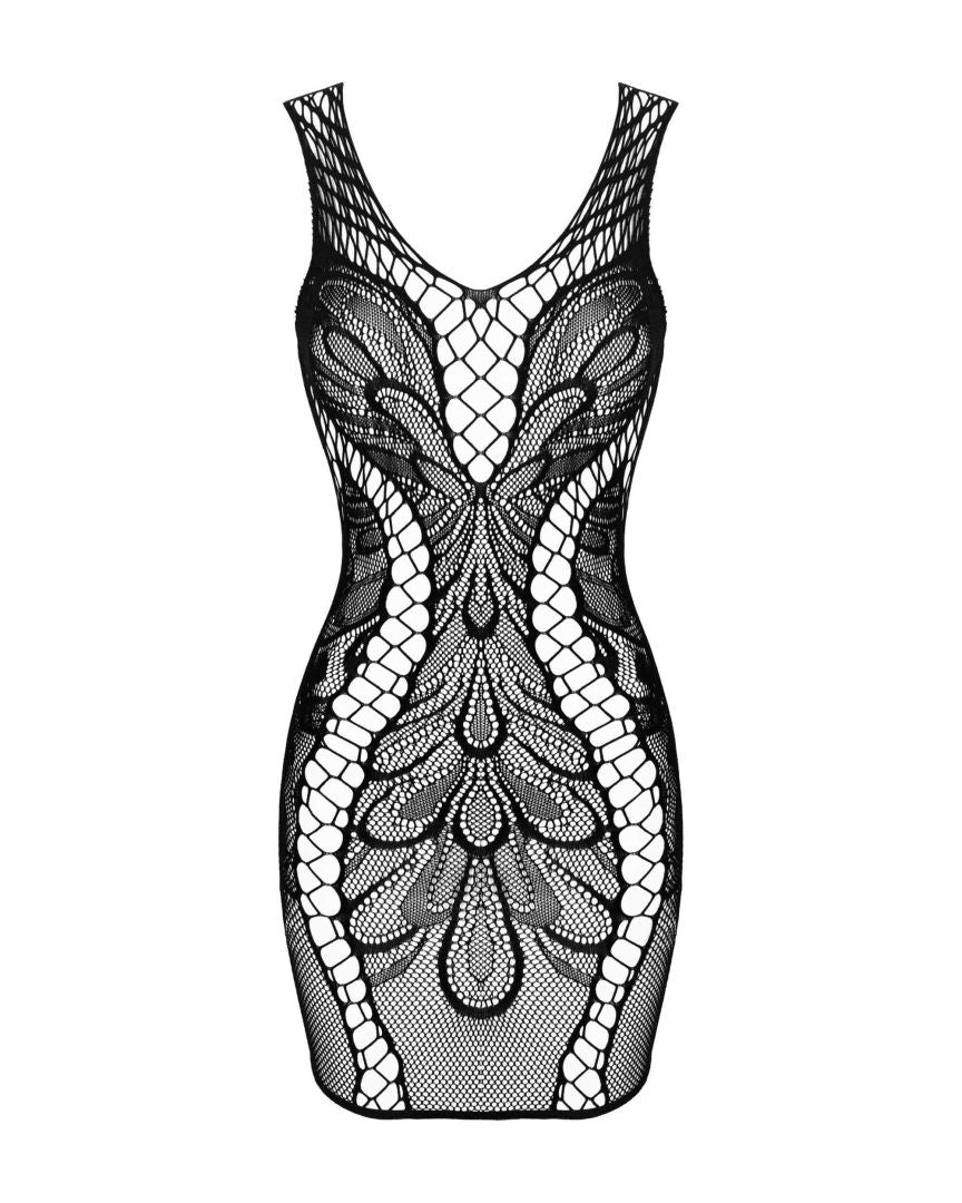 The black cutout knit dress, shown in an alternate image