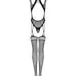 One more view of the black cutout mesh bodystocking