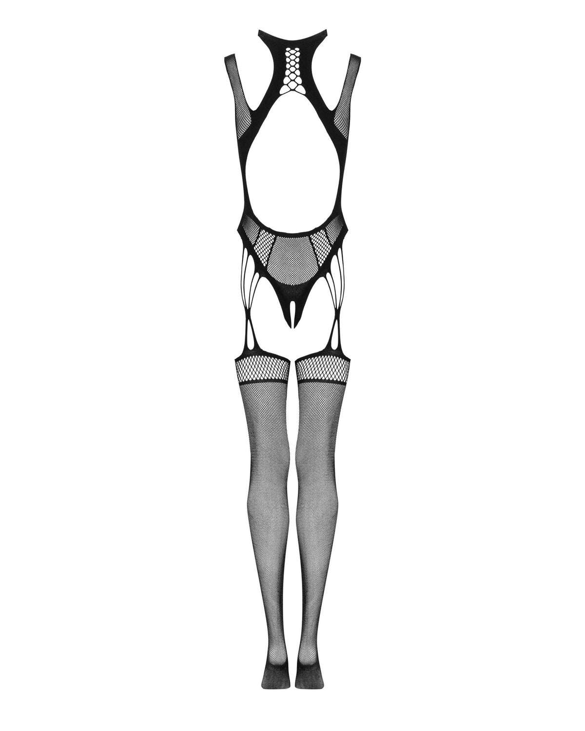 One more view of the black cutout mesh bodystocking