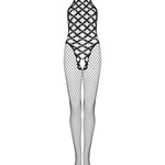 The black fishnet leg bodystocking, seen from a different angle