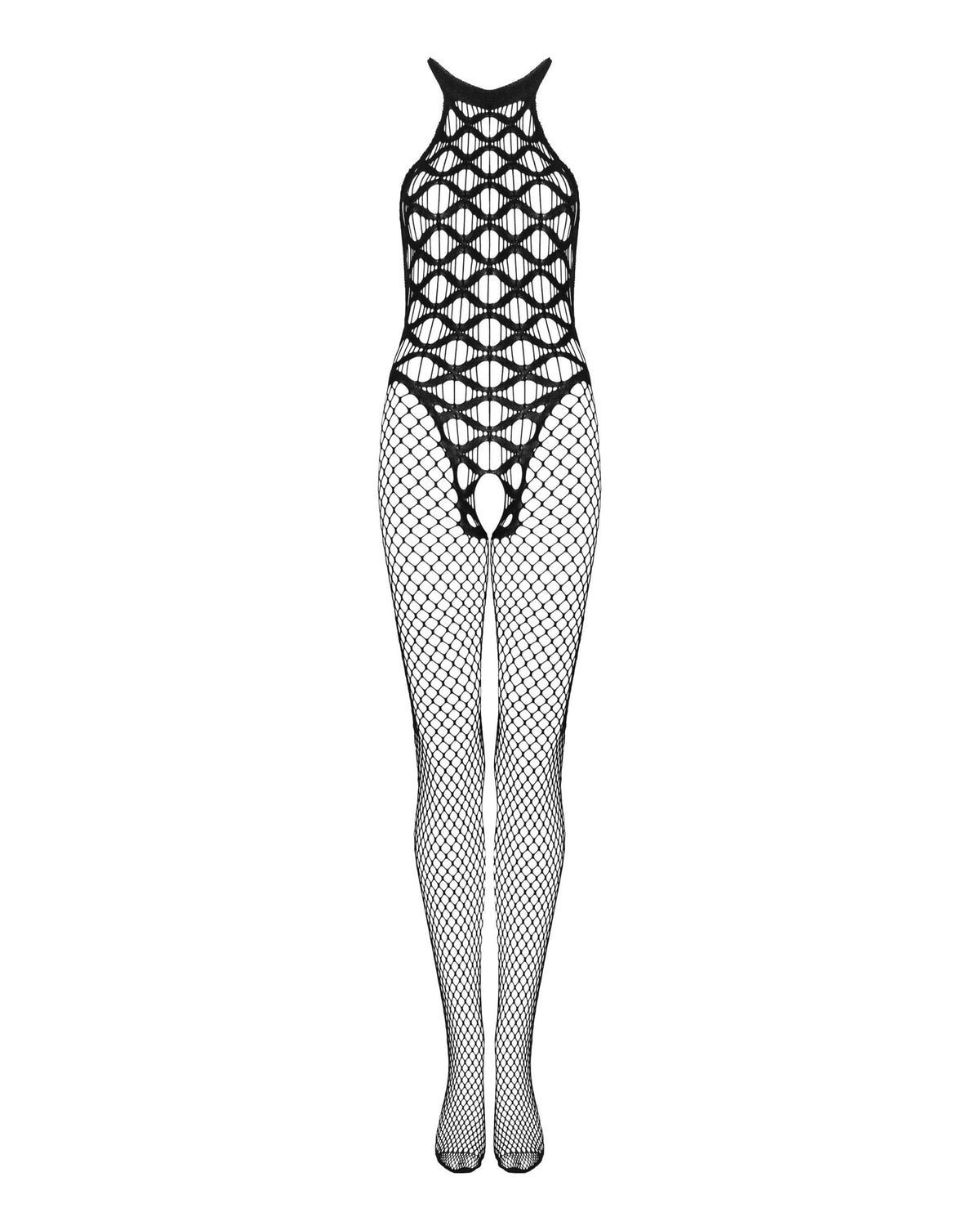 The black fishnet leg bodystocking, seen from a different angle