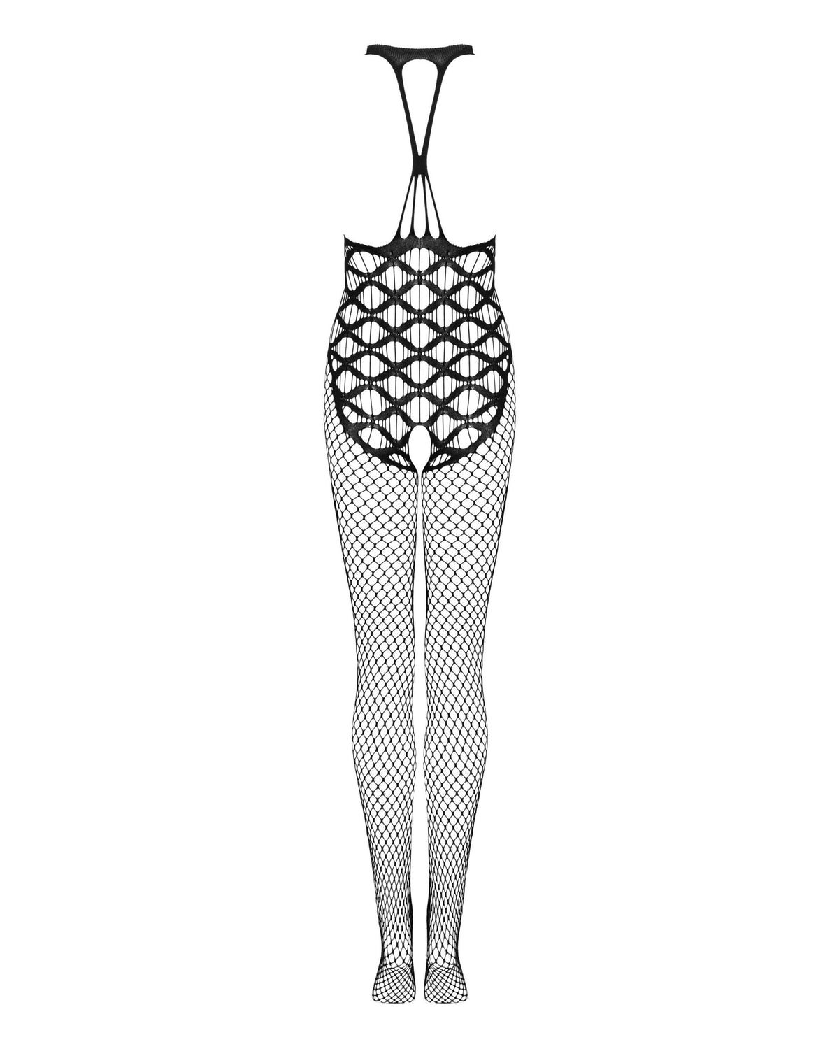 One more view of the black fishnet leg bodystocking