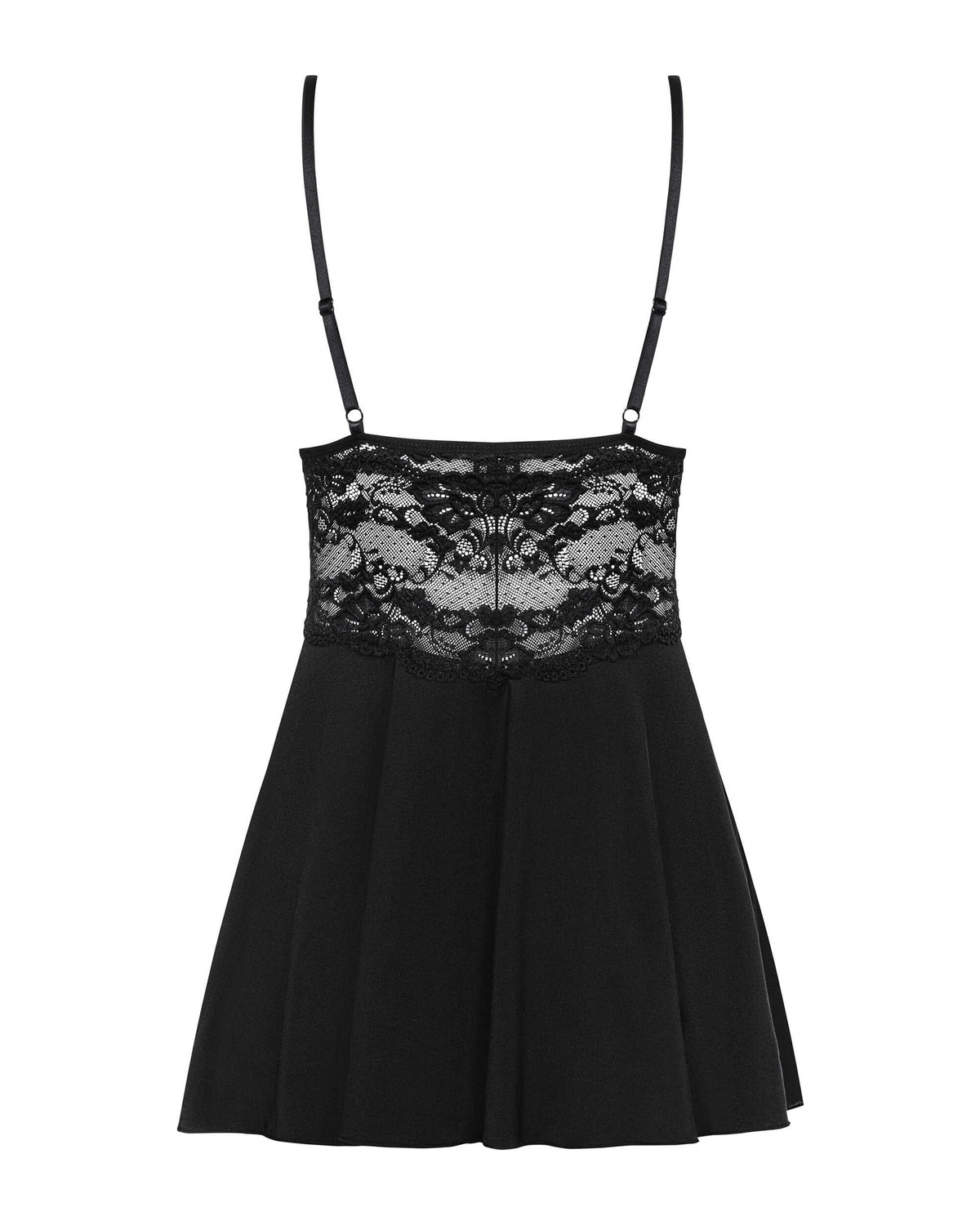 The black flared babydoll seen from another angle
