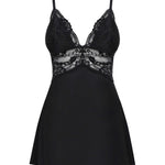 The black flared babydoll, featuring a matching thong