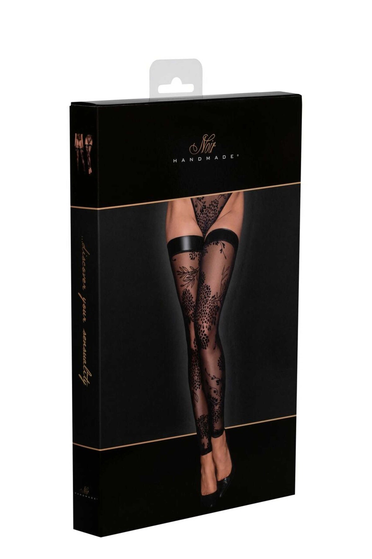 A further look at the black flocked tulle stockings