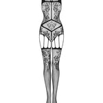 A further look at the black floral-geometric bodystocking