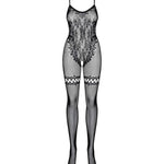 A further look at the black floral knit bodystocking