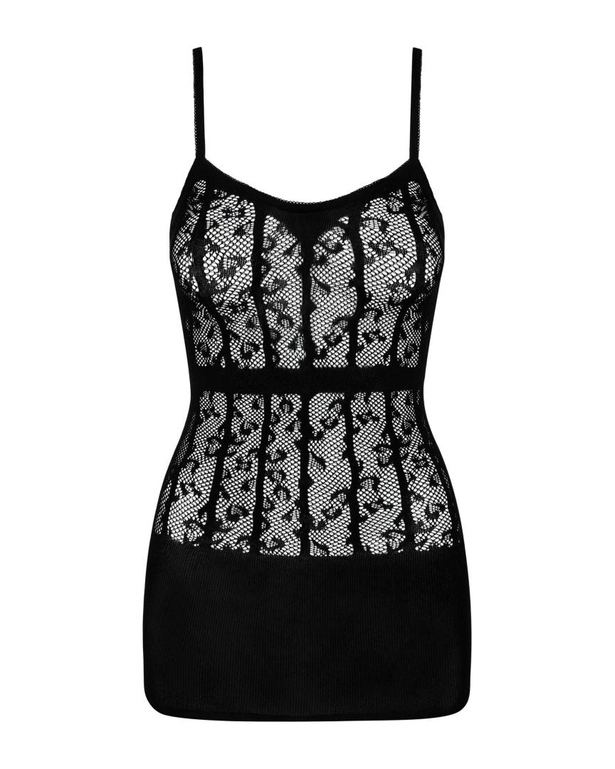 A further look at the black floral knit dress
