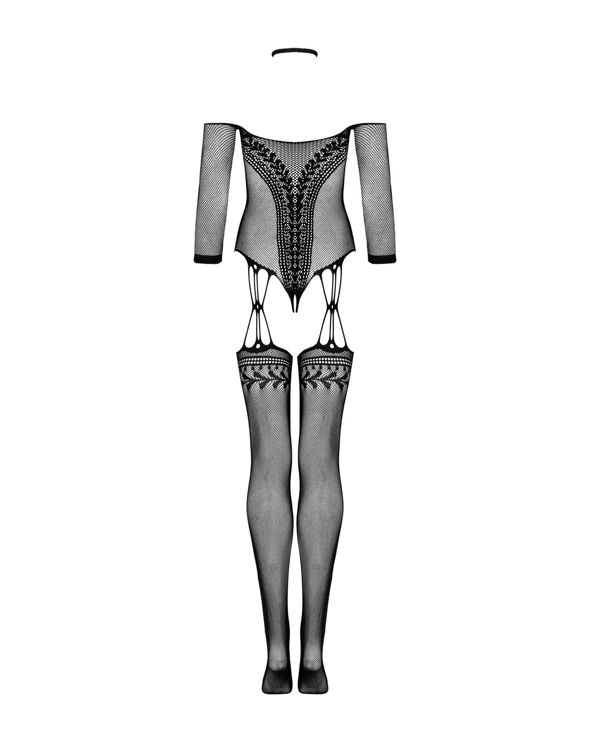 One more view of the black floral teddy bodystocking