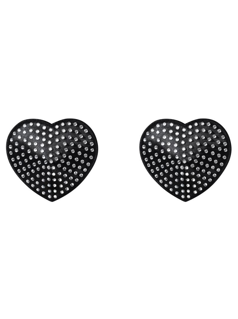 The black heart nipple covers with a self-adhesive reusable design