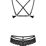 An additional view of the black lace bra set