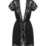 The black lace-trim robe seen from another angle