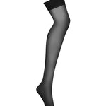 An additional view of the black lingerie stockings
