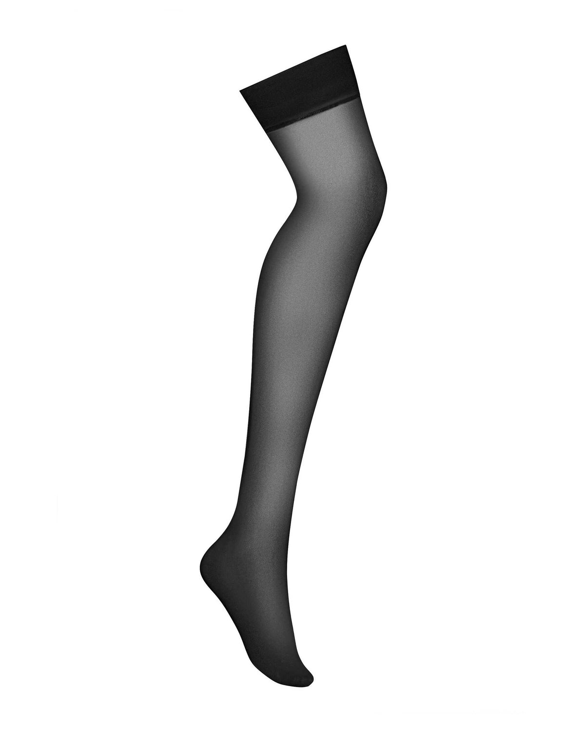 An additional view of the black lingerie stockings