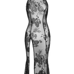 The black long tulle dress seen from another angle