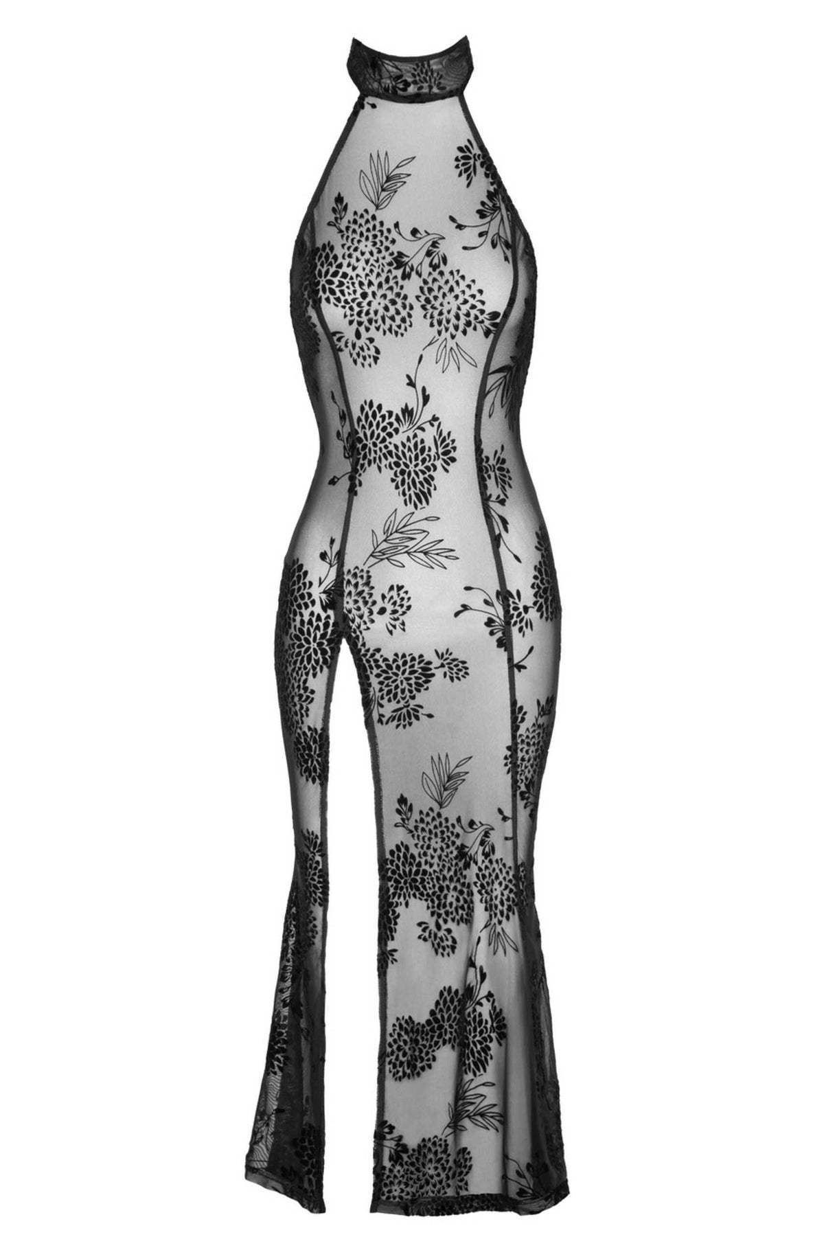 The black long tulle dress seen from another angle
