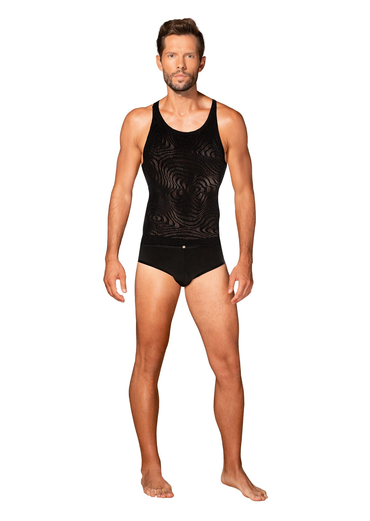 A further look at the black men's tank top