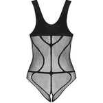 One more view of the black mesh crotchless teddy