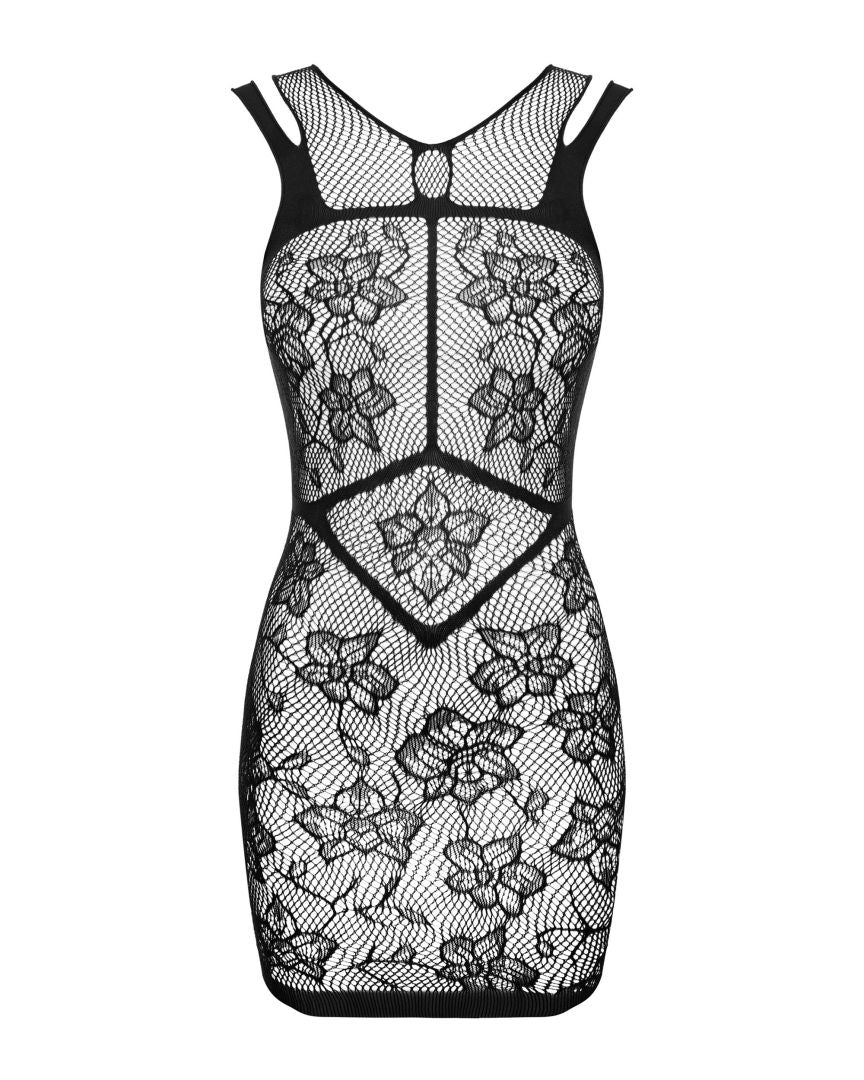 The black mesh mini dress, seen from a different angle