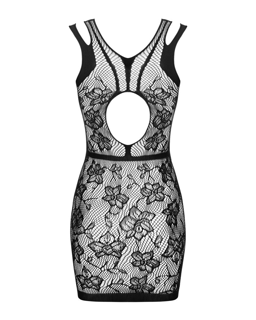 One more view of the black mesh mini dress