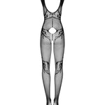 One more view of the black modern motif bodystocking