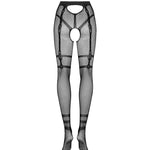 The black open-cut tights, shown in an alternate image