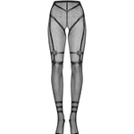One more view of the black open-cut tights