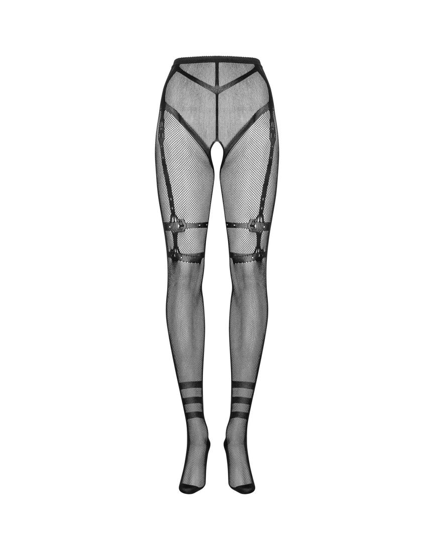 One more view of the black open-cut tights