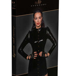 The black PVC mini dress, shown in an alternate image